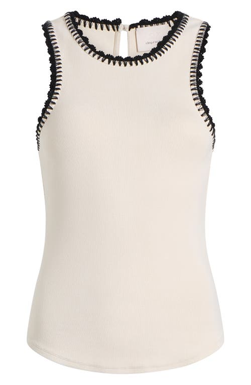 Cinq À Sept Lizzie Embroidered Contrast Stitch Tank In Multi
