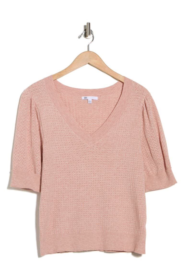 Pointelle Stitch Sweater, Alternate, color, NEW PINK