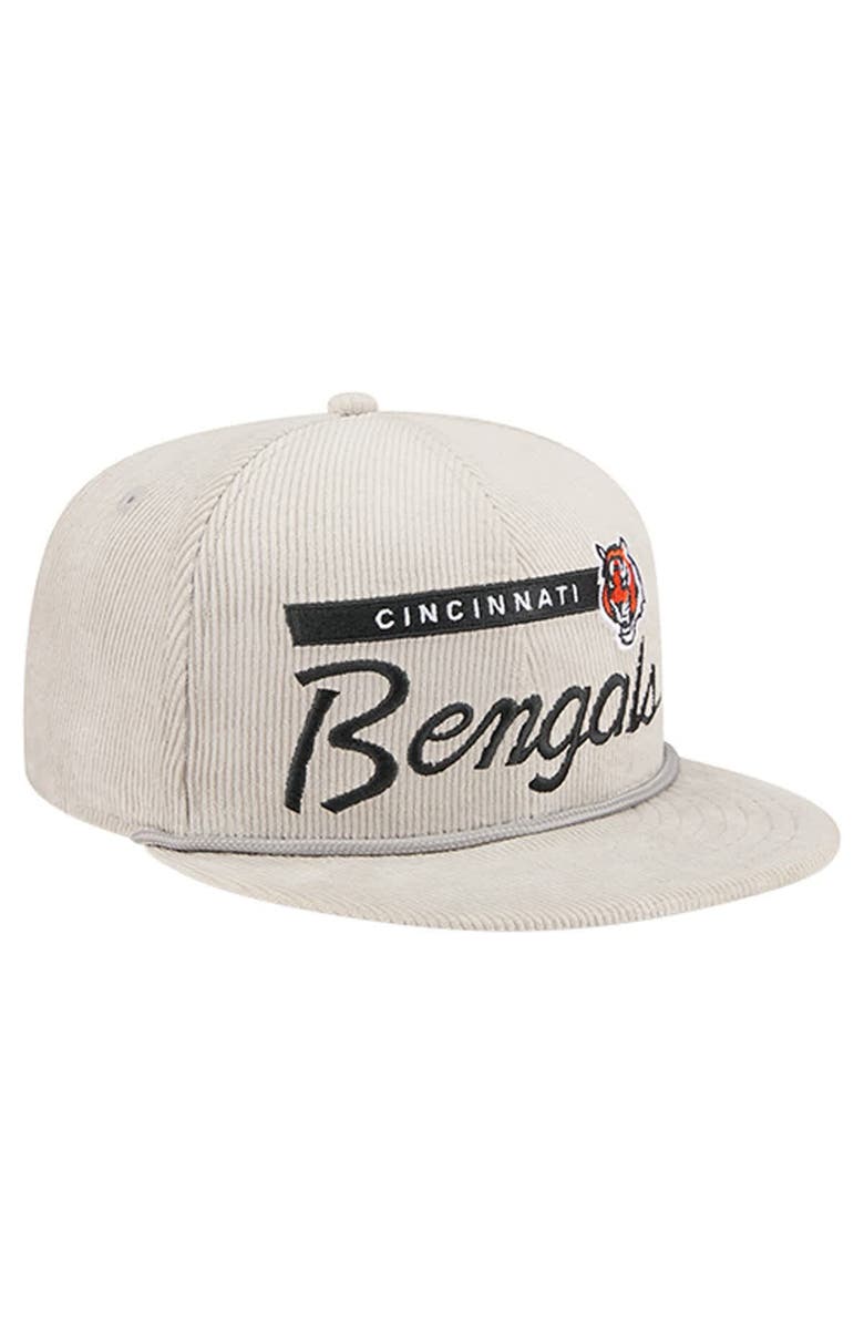 New Era Men's New Era Gray Cincinnati Bengals Cord Rope Corduroy 9FIFTY Snapback Hat, Alternate, color, Gray