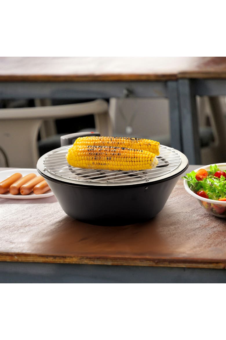 Indoor Outdoor 14 in Tabletop Electric Barbecue Grill, Alternate, color, Black