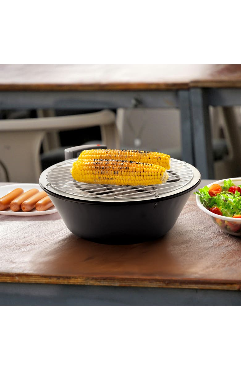 Better Chef Indoor Outdoor 14 in Tabletop Electric Barbecue Grill, Alternate, color, Black