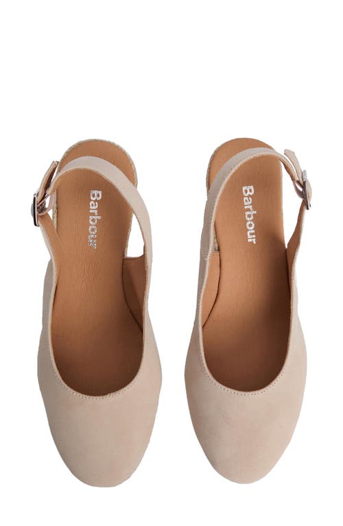Barbour Hazel Slingback Espadrille Wedge Sandal In Salt Suede