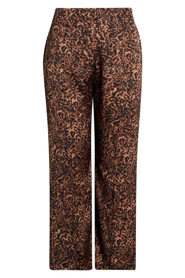 Leopard Print Wide Leg Pants, Alternate, color, WALNUT BLACK LEOPARD