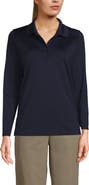 Lands' End School Uniform  Long Sleeve Feminine Fit Rapid Dry Polo Shirt