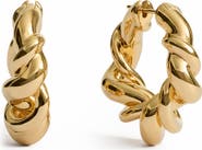 Monica Vinader Ochre Large Twisted Hoop Earrings