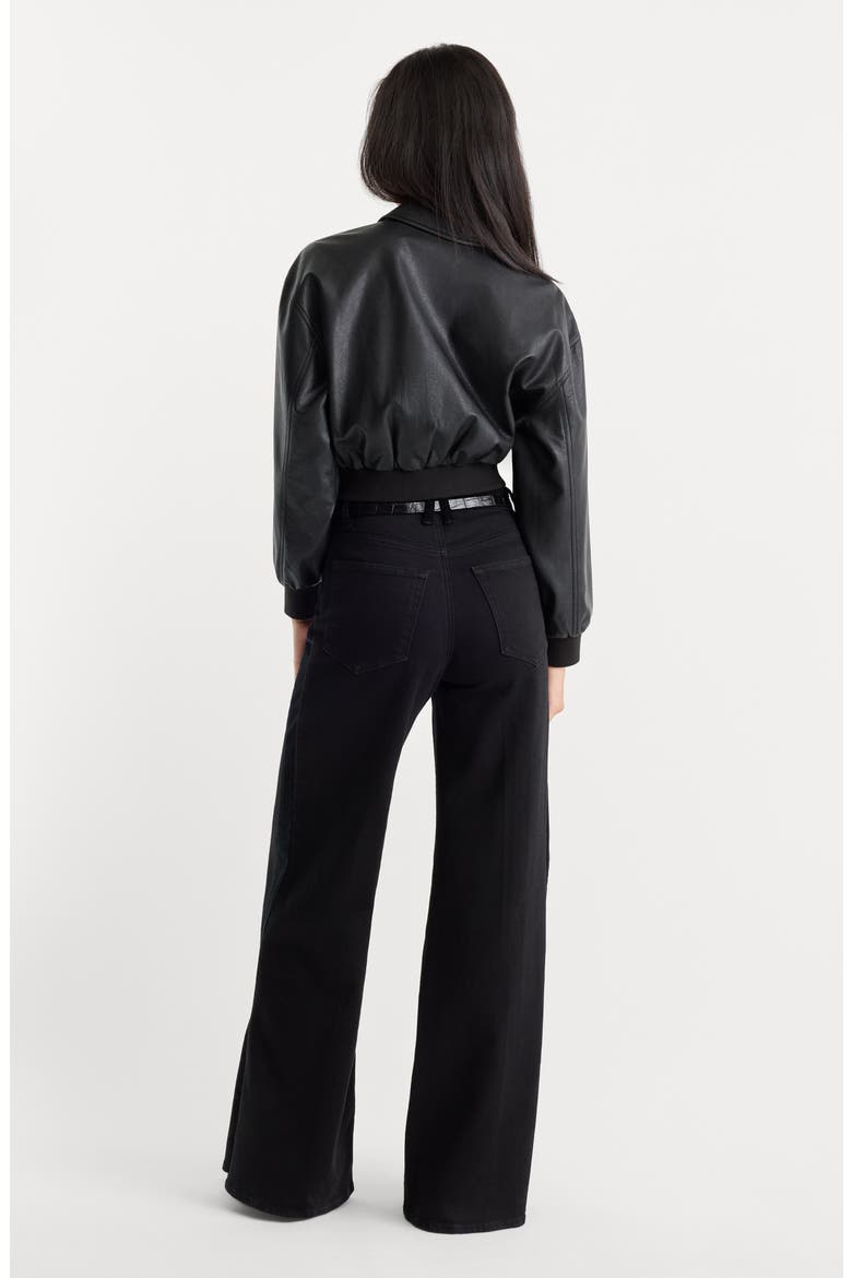 Good Waist High Waist Palazzo Wide Leg Jeans, Alternate, color, BLACK001