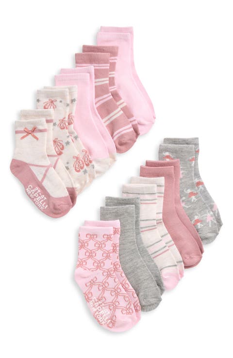 Kids' Dance Princess Assorted 10-Pack Gripper Crew Socks