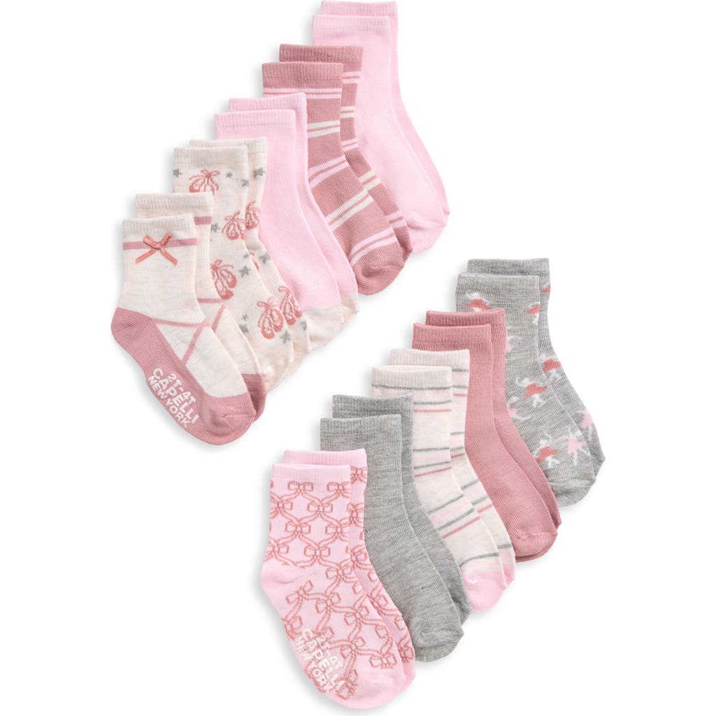 Capelli New York Kids' Dance Princess Assorted 10-pack Gripper Crew Socks In Multi