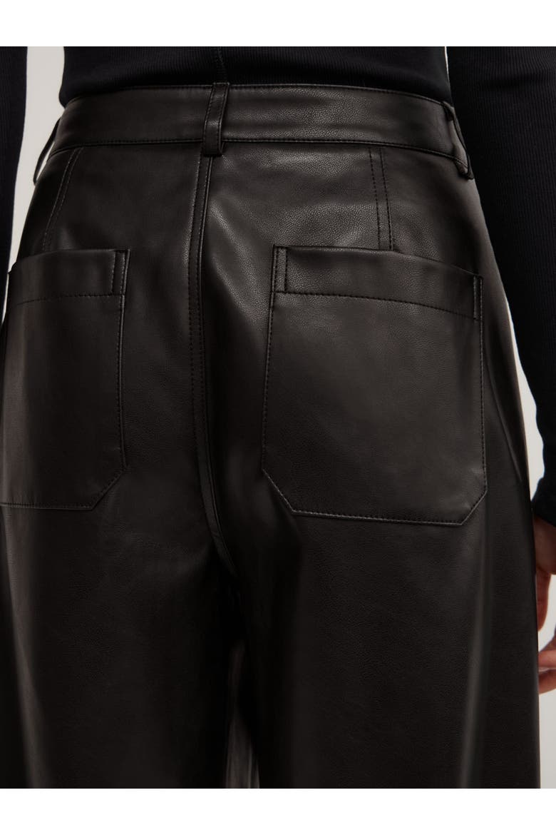 Faux Leather Barrel Trouser, Alternate, color, Black