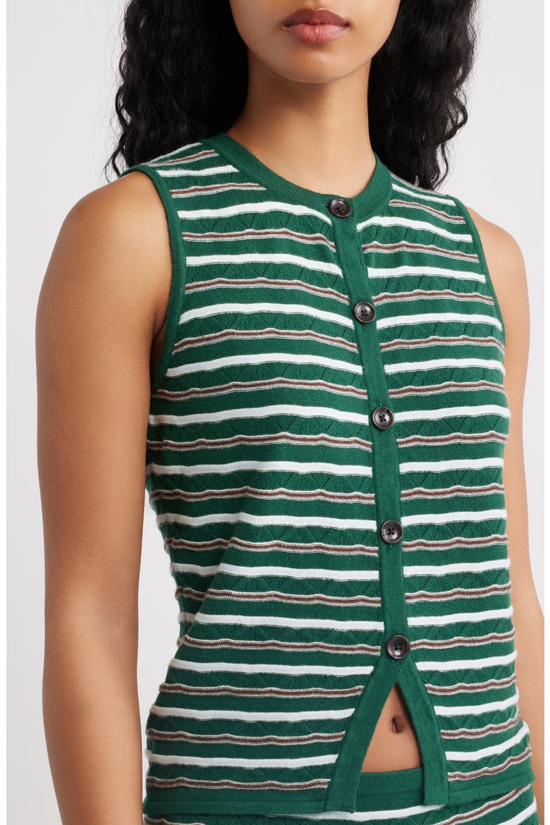 Lizzie Stripe Knit Vest & Skirt Two-Piece Set, Alternate, color, JUNGLE COMBO