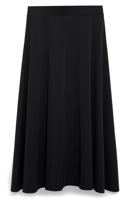 Mango Knit Midi Flare Skirt In Black