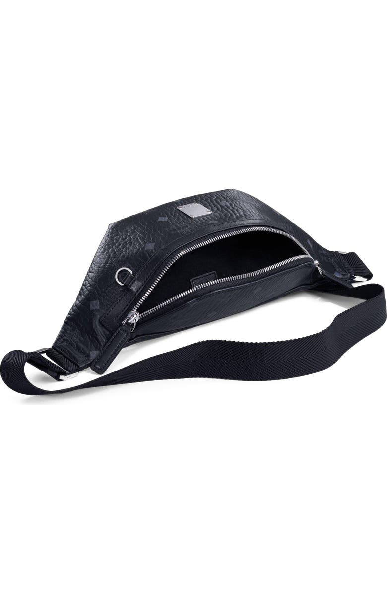 MCM Small Fursten Belt Bag in Visetos, Alternate, color, Black