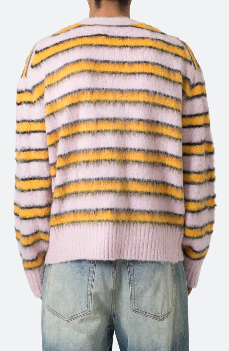 mnml Striped Faux Mohair Cardigan, Alternate, color, Pink