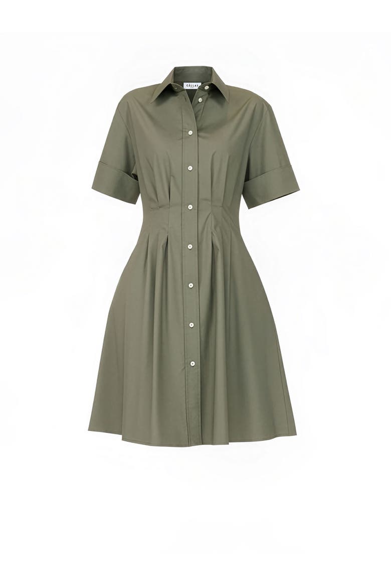 Bergamo Fit and flare shirt dress, Main, color, Olive