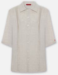 PCFG Daydreamers Short Sleeve Linen Shirt With Stitch Detail