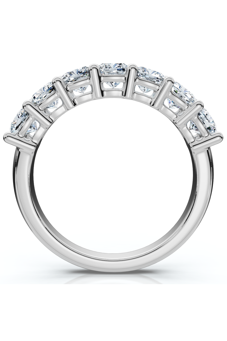 1 3/8Ct Cushion Cut Seven Stone Wedding Ring 14k Gold Lab Grown, Alternate, color, 14k White Gold