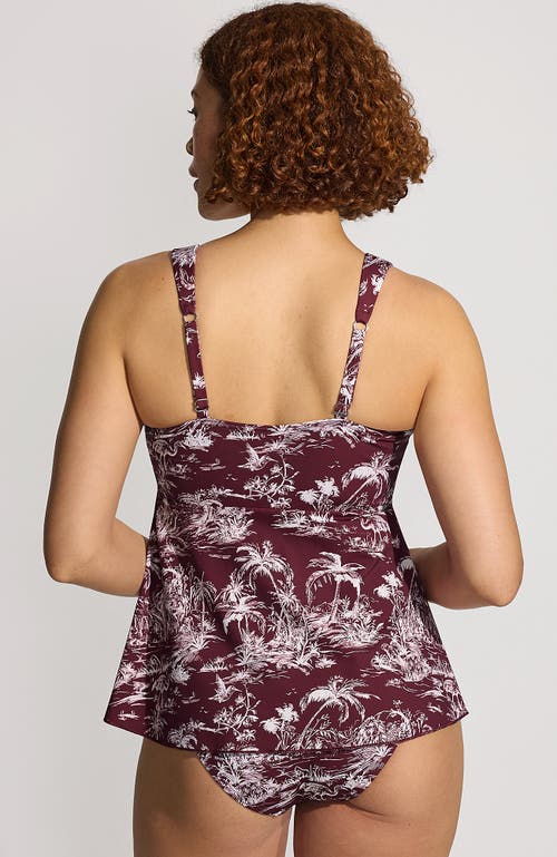LANDS' END LANDS' END ADJUSTABLE SCOOP NECK FLUTTER TANKINI TOP 