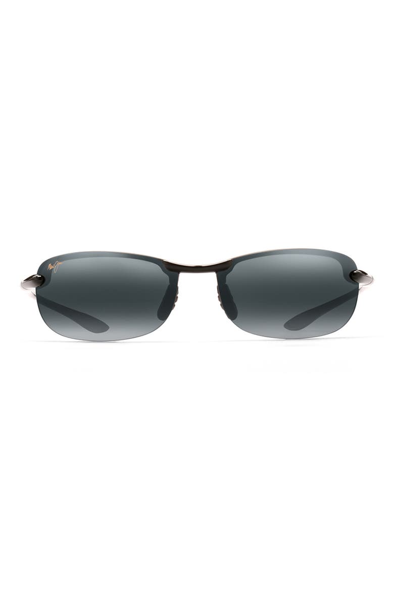 Makaha 63mm Polarized Round Sunglasses, Main, color, BLACK