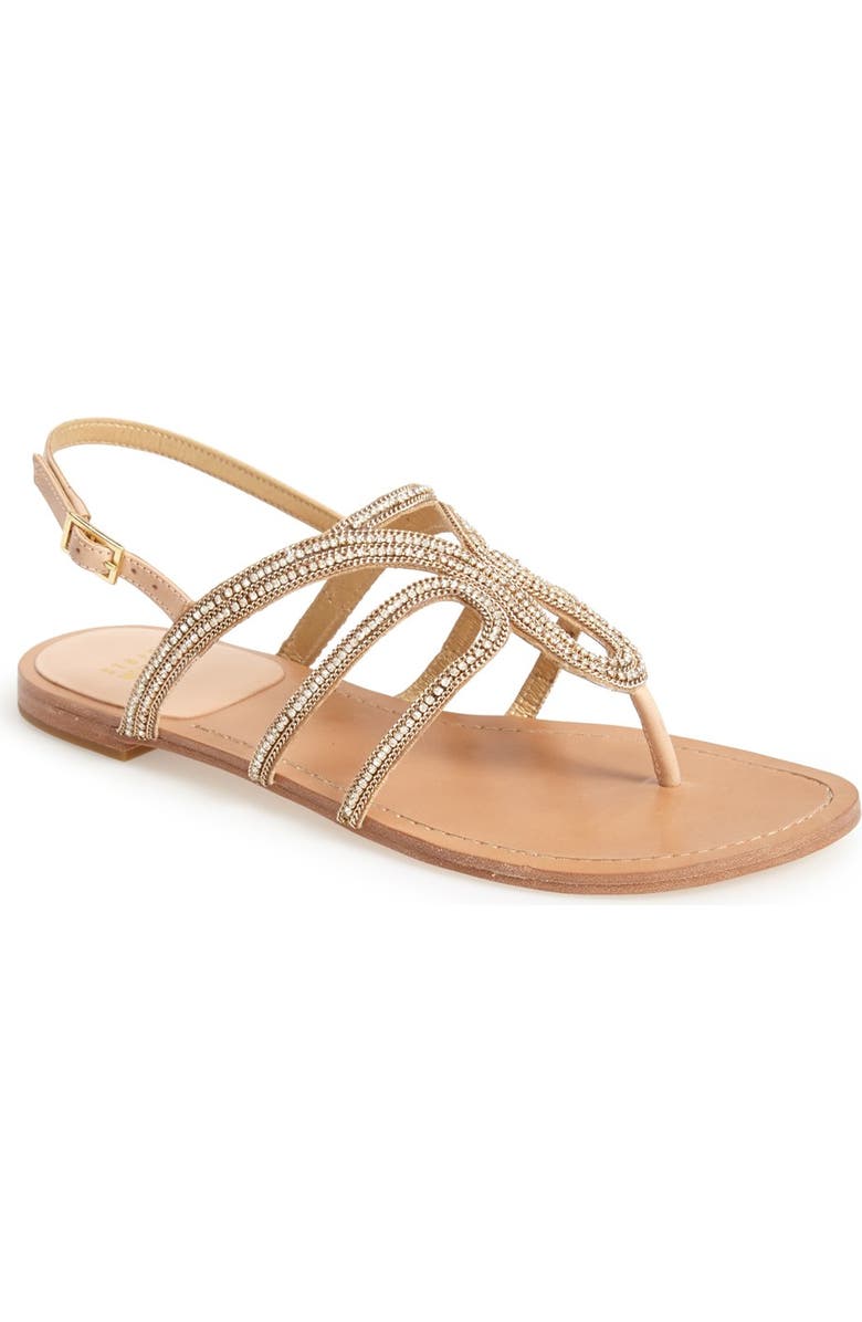 Stuart Weitzman 'Thongshow' Crystal Embellished Thong Sandal, Main, color,