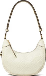 Tory Burch T-Monogram Embossed Crescent Shoulder Bag