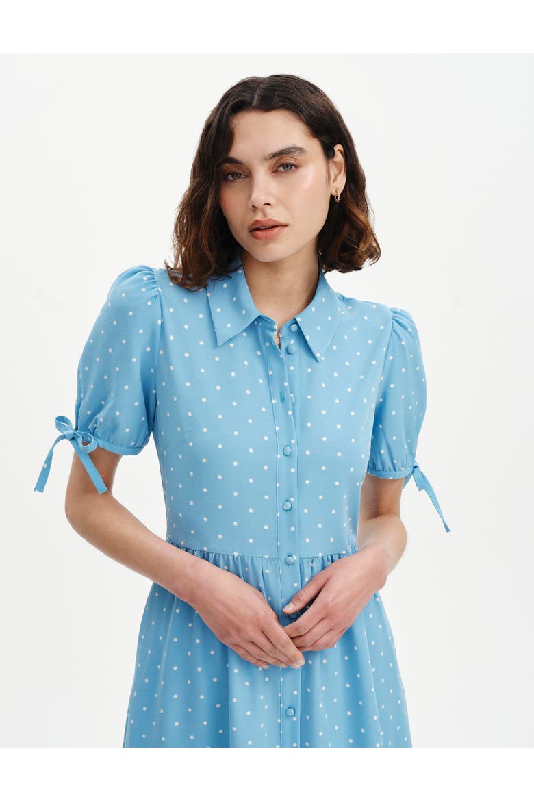 Estee Midi Shirt Dress, Alternate, color, Blue Spot