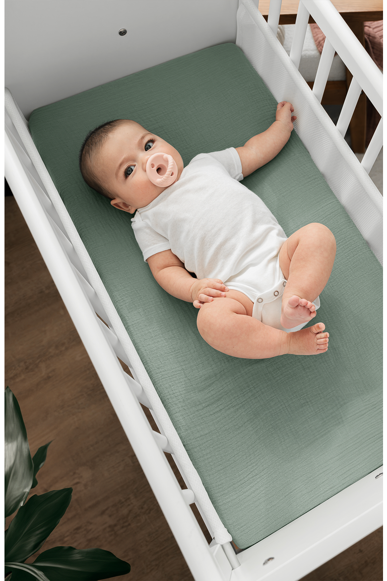 Muslin Cotton Bassinet Sheets, 1 Pack, Alternate, color, Fern