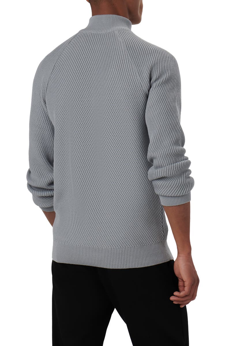 Bugatchi Diagonal Stitch Quarter Zip Sweater, Alternate, color, 