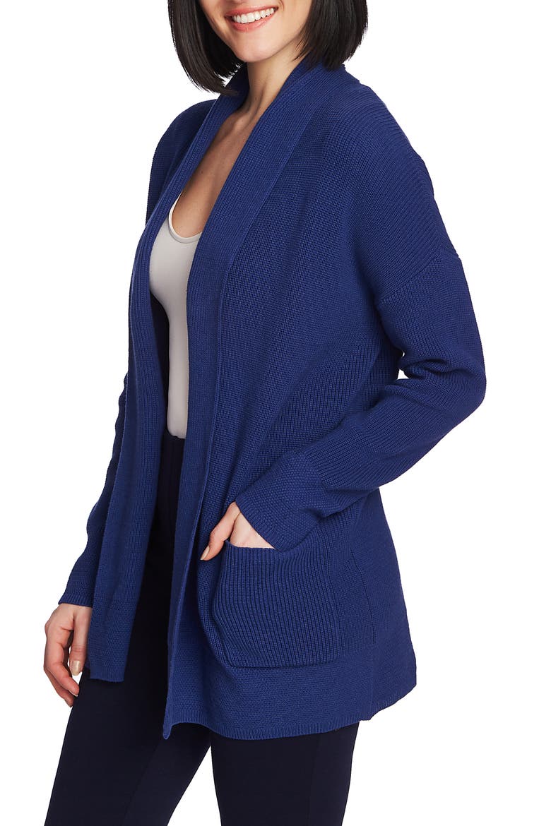 Open Front Long Cardigan, Alternate, color, PARISIAN SKY