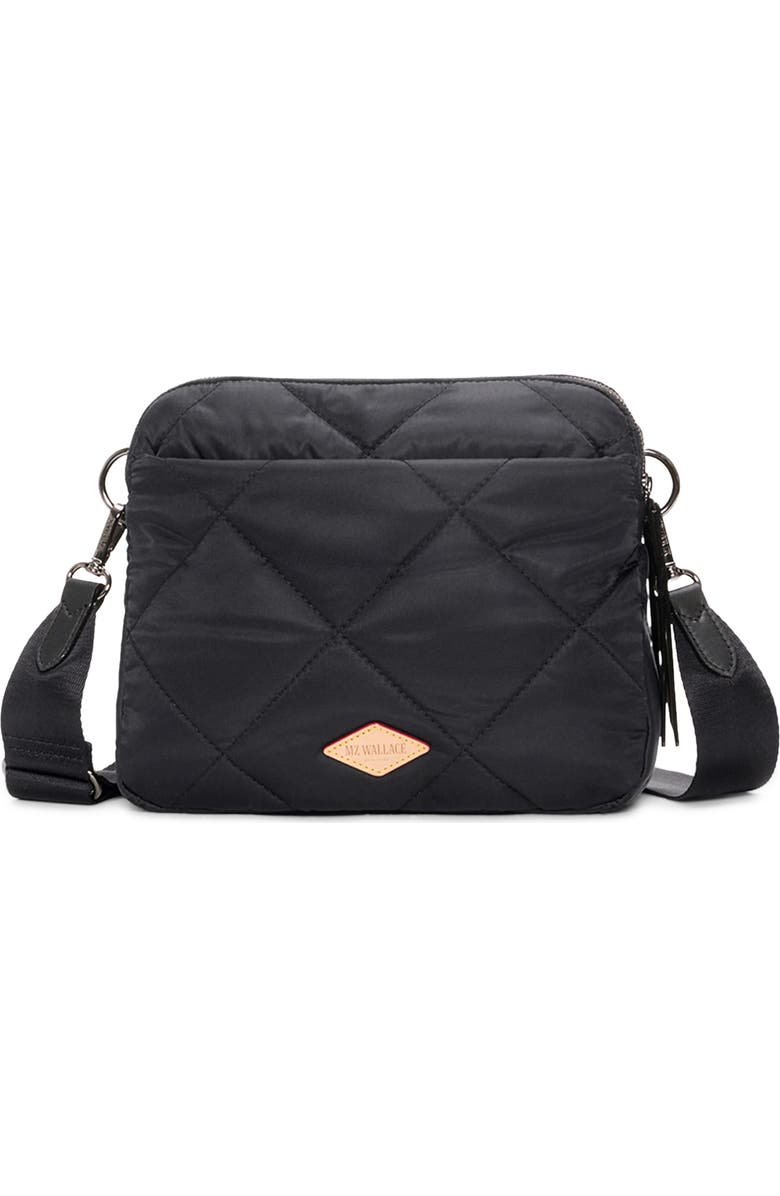 MZ Wallace Madison Quilted Nylon Crossbody Bag, Alternate, color, Black