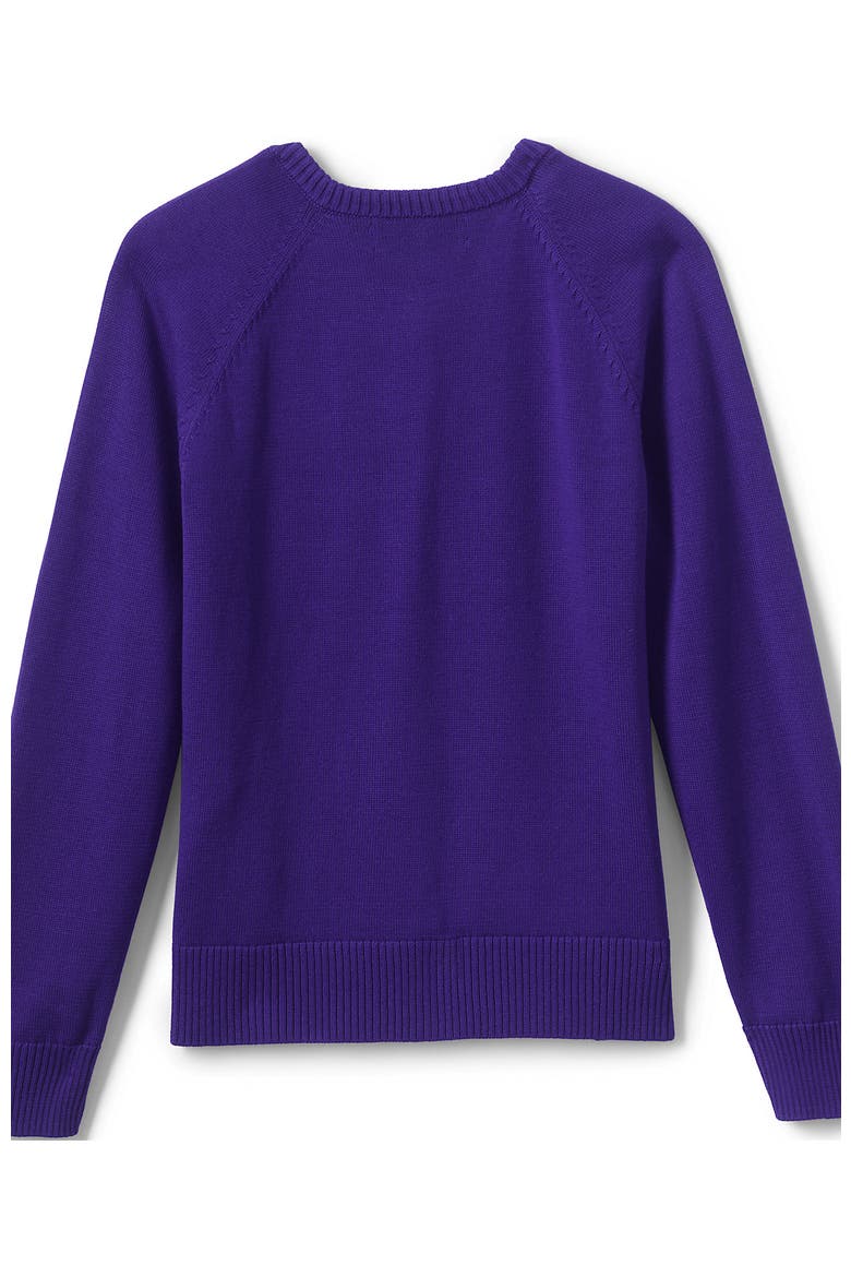 School Uniform Girls Cotton Modal Cardigan Sweater, Alternate, color, Deep Purple