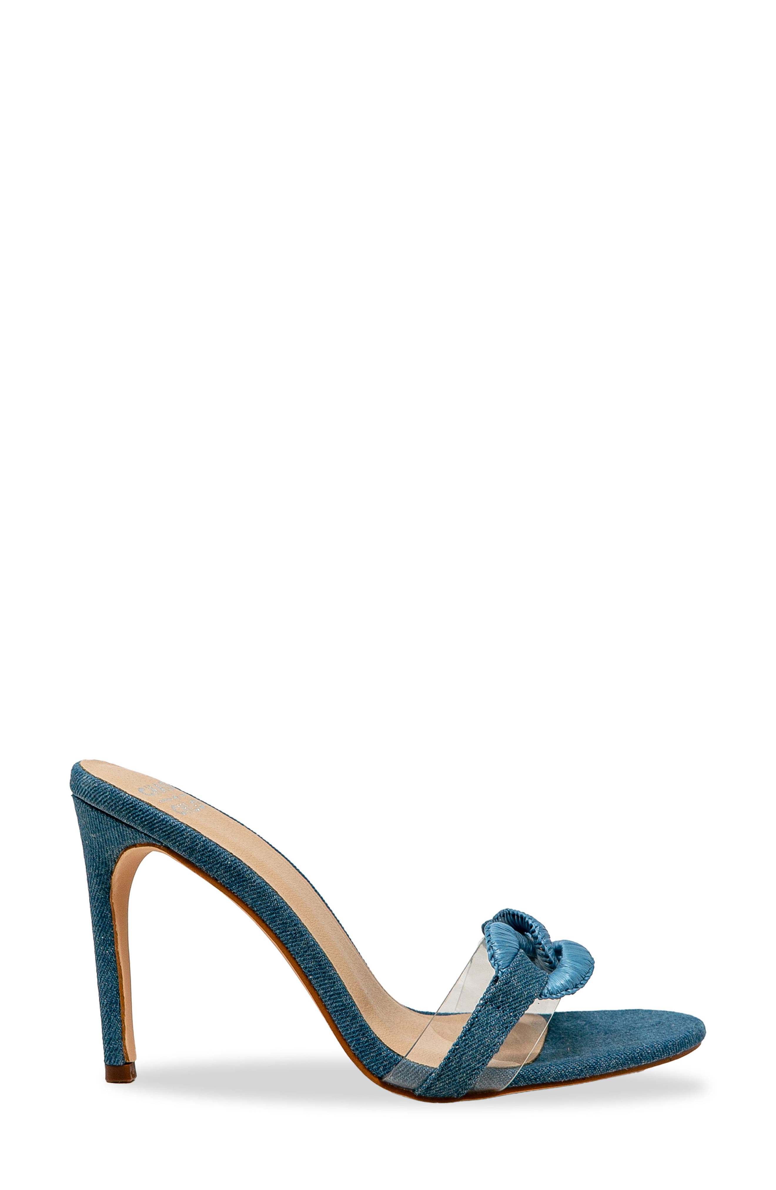 Chunky Link Stiletto Mule Sandal, Alternate, color, DENIM