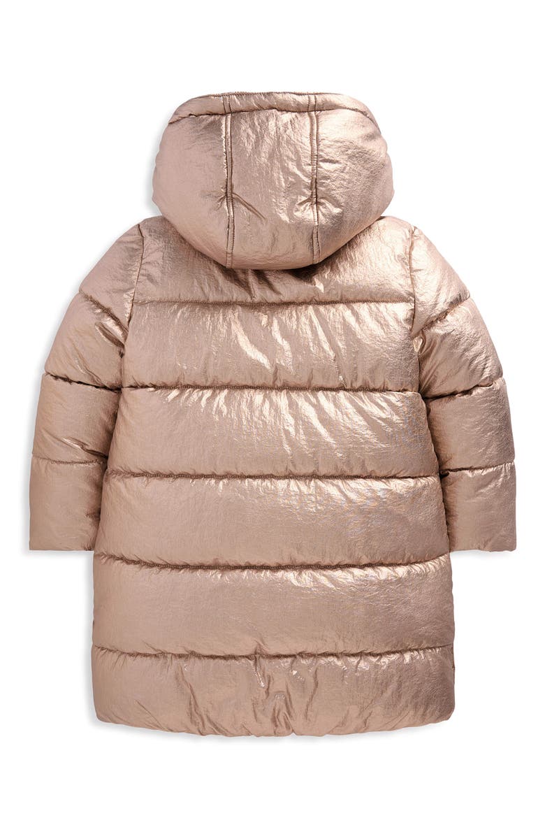 Kids' Longline Padded Coat, Alternate, color, GOLD METALLIC