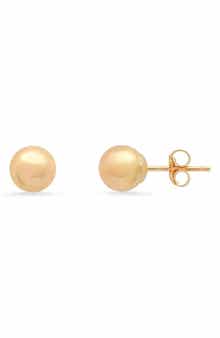 Queen Jewels 10K Gold High Polish Ball Stud Earrings