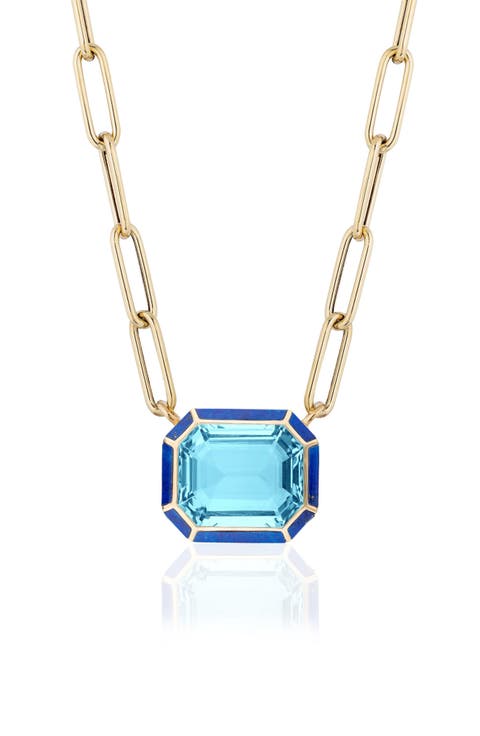 Melange Emerald Cut Pendant Necklace