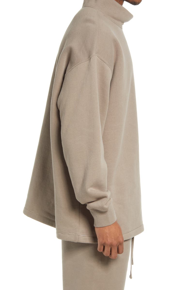 Fear of God Essentials Relaxed Cotton Blend Mock Neck Sweatshirt, Alternate, color,