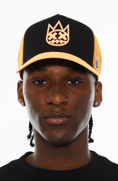 Cult Of Individuality Logo Mesh Back Suede Trucker Hat In Black