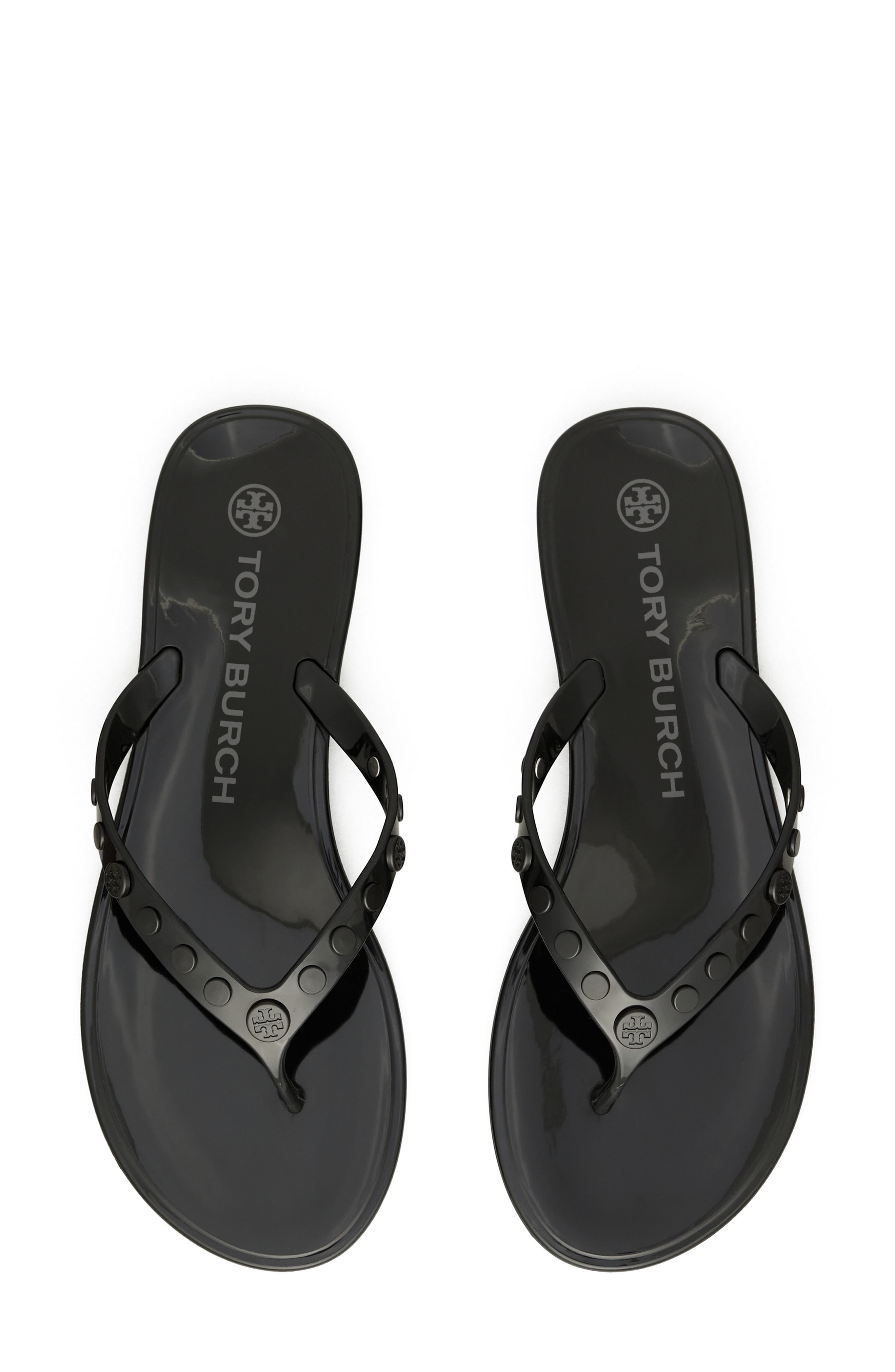 Studded Jelly Flip Flop, Alternate, color, PERFECT BLACK