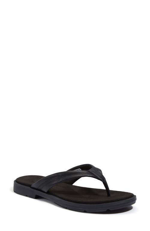 Timberland Calista Bay Flip Flop In Black Full Grain