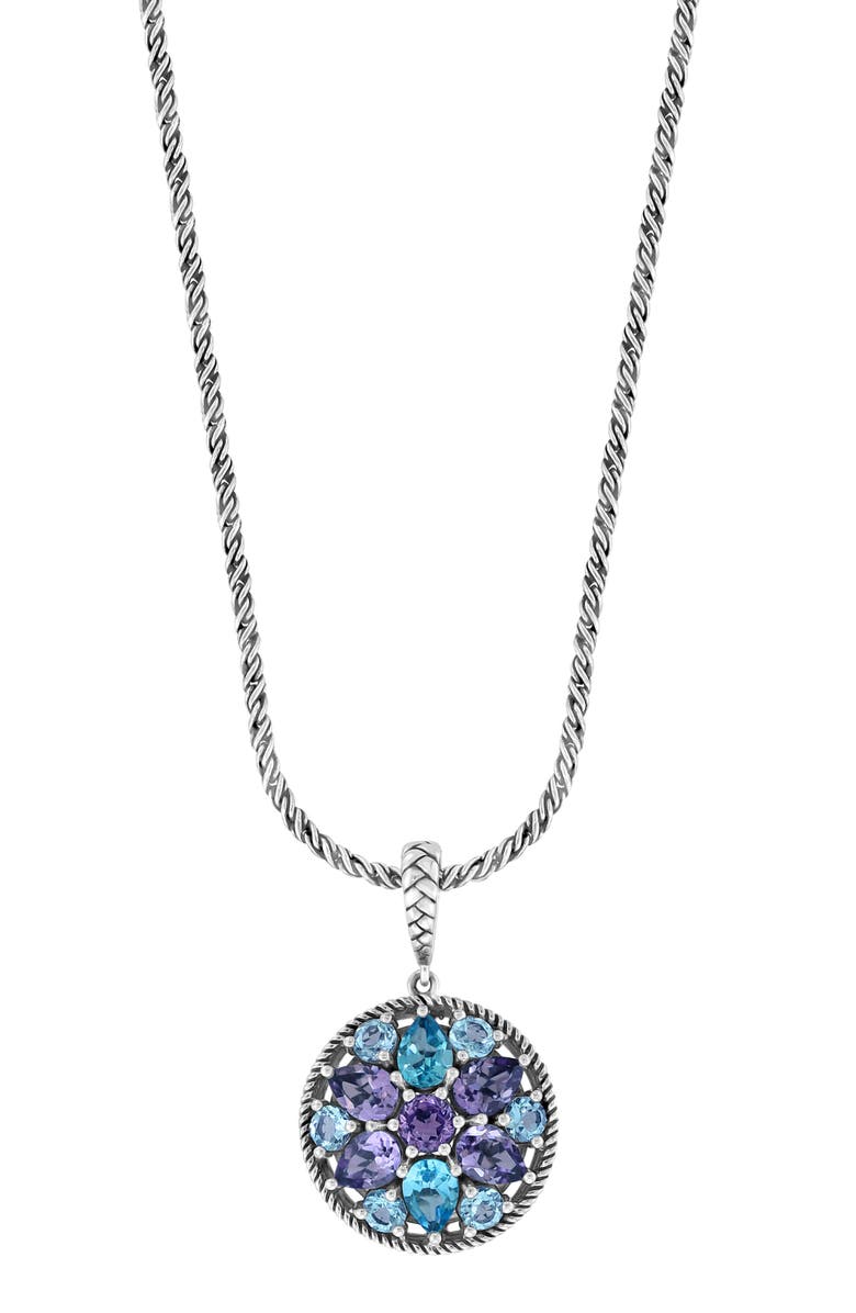 EFFY Sterling Silver Amethyst & Blue Topaz Pendant Necklace, Main, color,