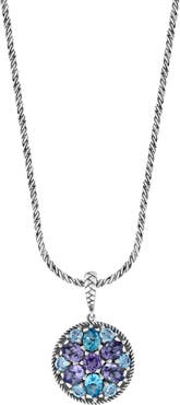 EFFY Sterling Silver Amethyst & Blue Topaz Pendant Necklace
