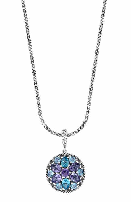 EFFY Sterling Silver Amethyst & Blue Topaz Pendant Necklace