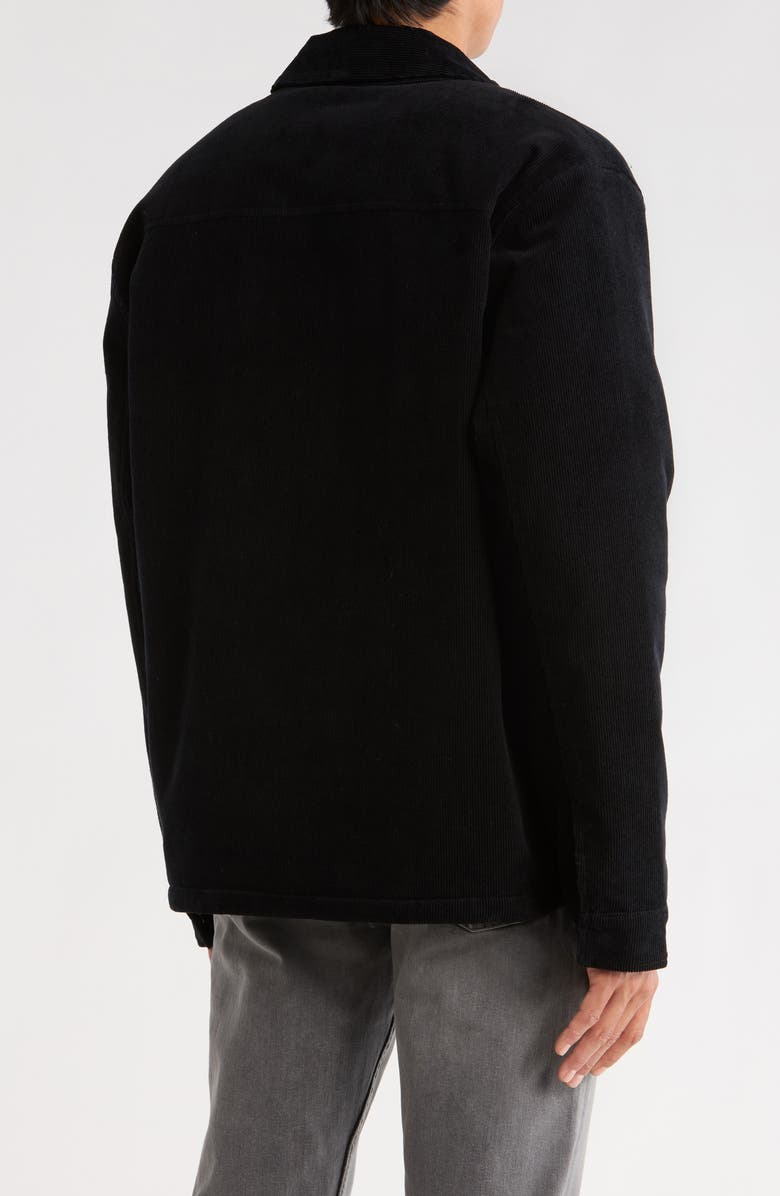 Original Penguin Faux Shearling Lined Corduroy Jacket, Alternate, color, True Black