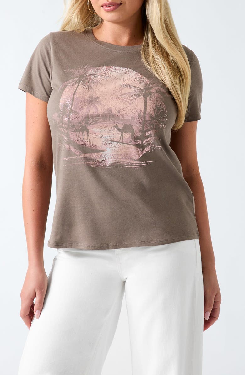 GUESS Desert Mirage Graphic T-Shirt, Main, color, Equestrian Brown