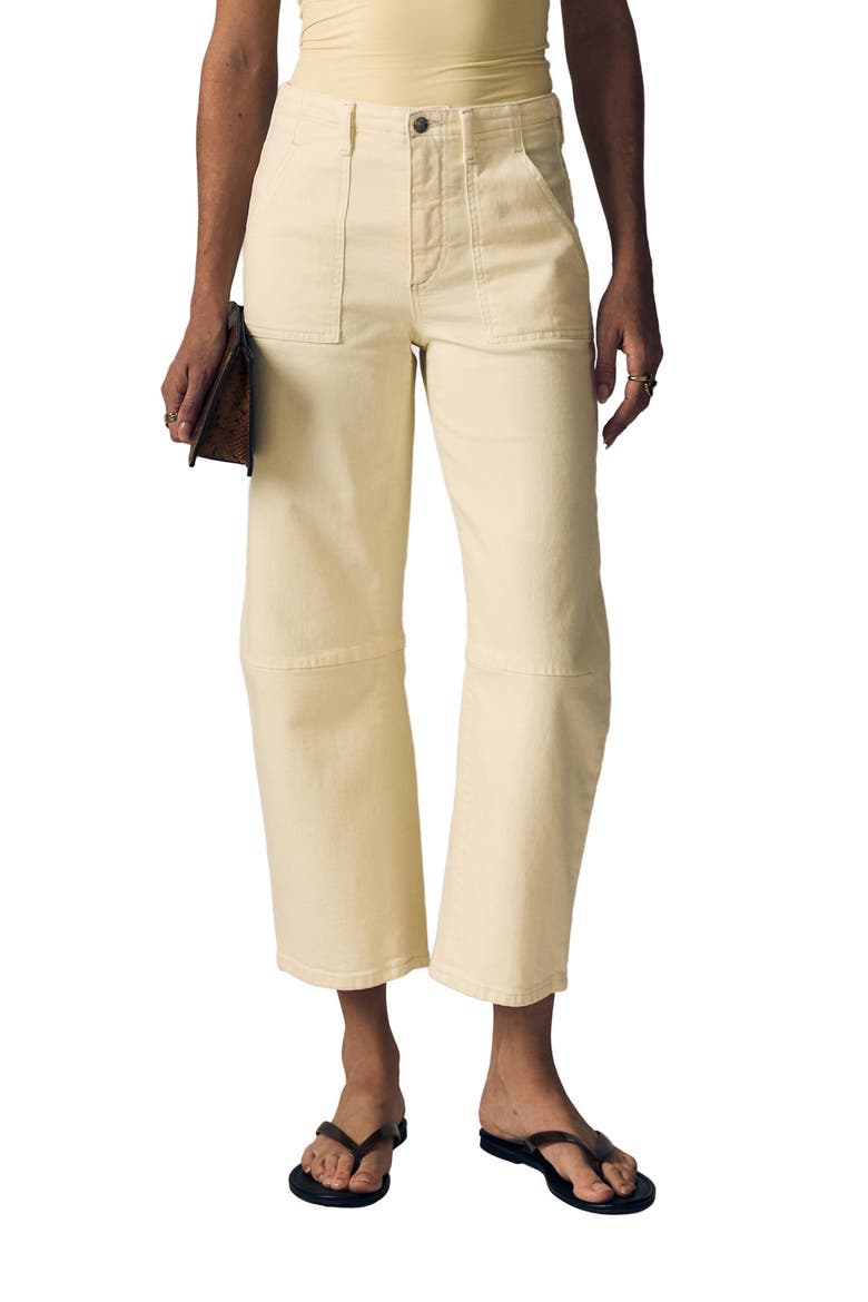 Petite Utility Soft Barrel Jeans, Alternate, color, LEMON YELLOW