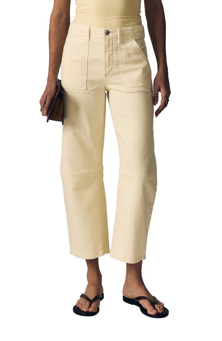 LE JEAN High Waist Barrel Jeans, Alternate, color, Lemon Yellow