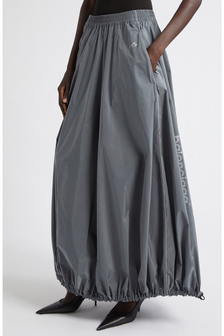 Balloon Cotton & Nylon Techno Poplin Track Skirt, Alternate, color, 1485 LEAD