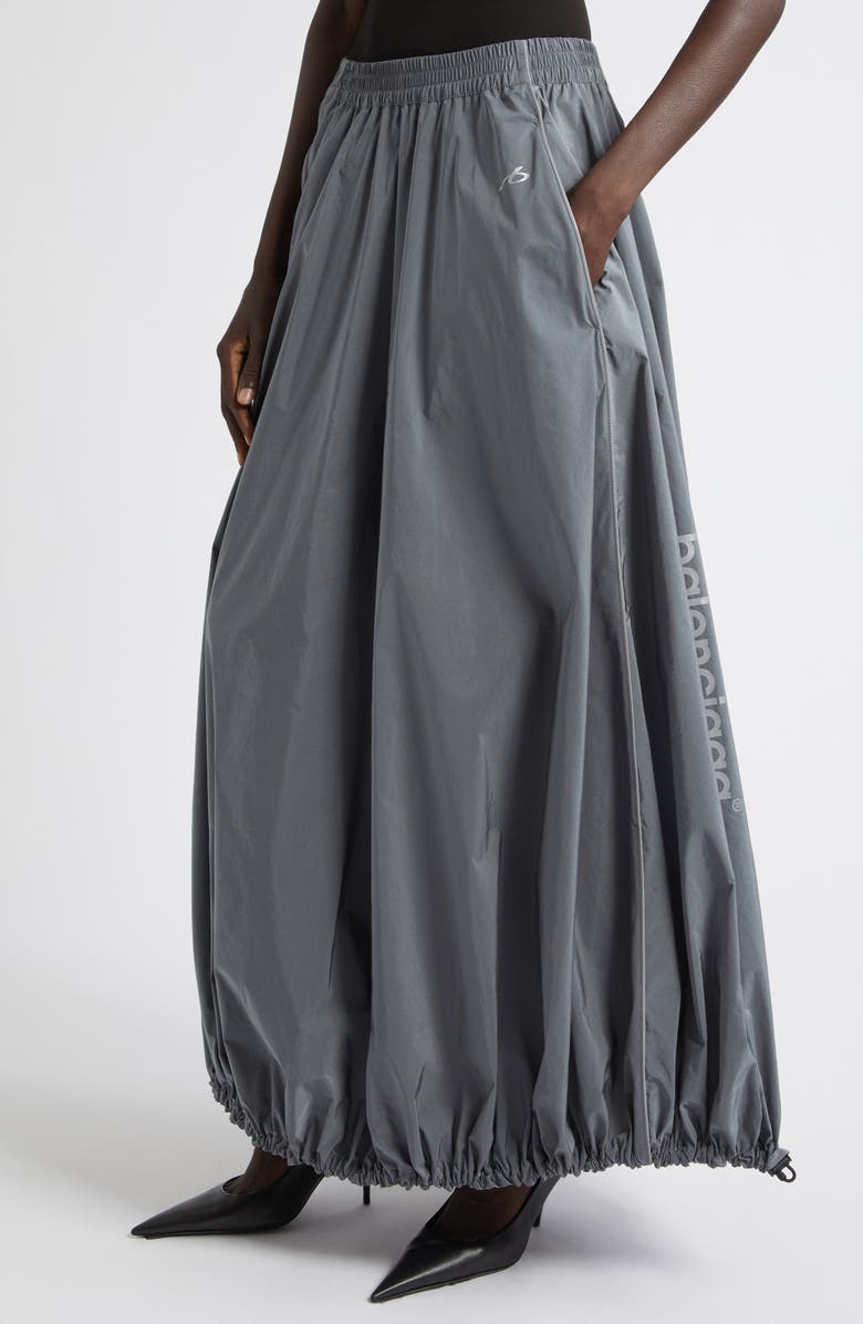 Balenciaga Balloon Cotton & Nylon Techno Poplin Track Skirt, Alternate, color, 1485 Lead