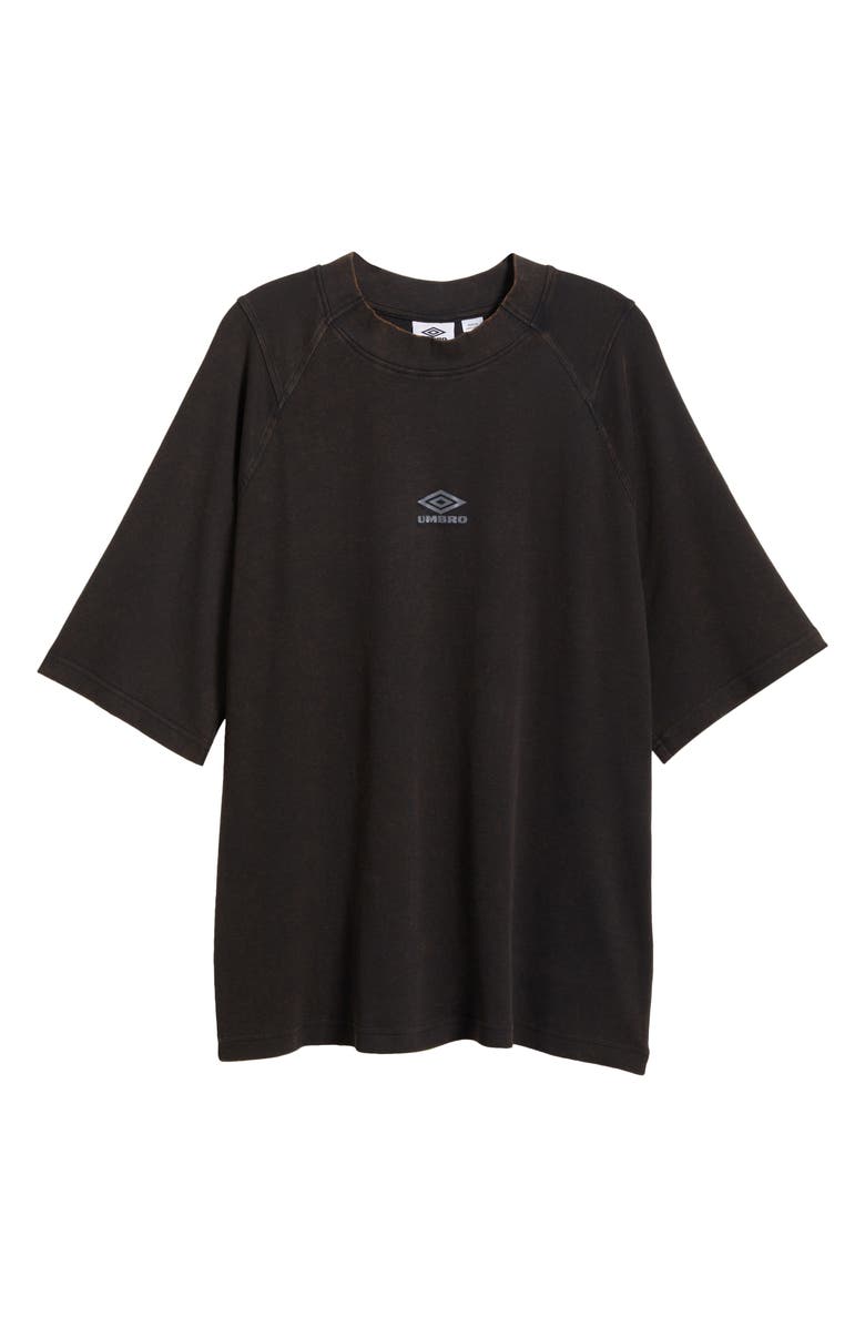 Umbro Boxy High Neck Washed Cotton Logo T-Shirt, Alternate, color, 