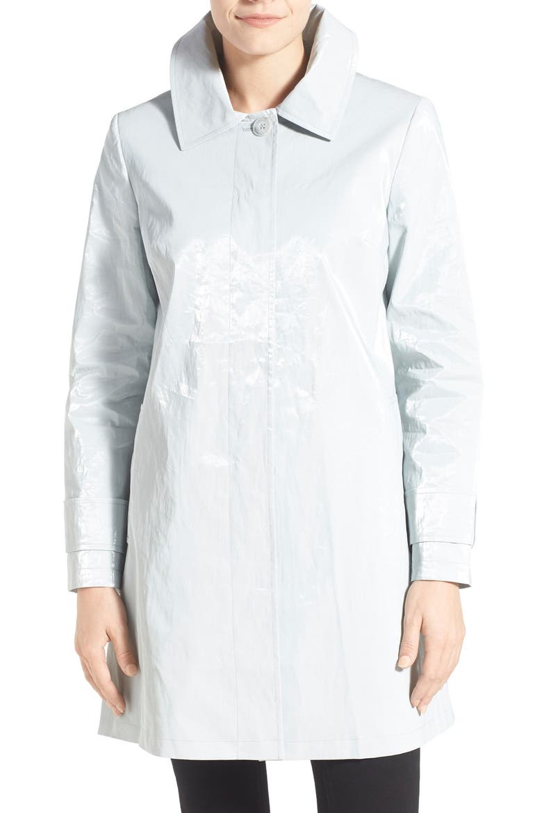 Helen Berman Coated Linen Swing Coat, Main, color, PALE BLUE