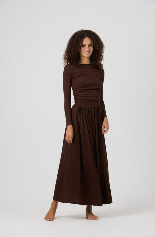By Tess Collection Isa Dress In Brown